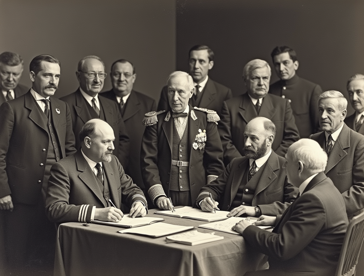 Оеконструкция. Граф Сергей Витте подписывает Портсмутский мирный договор.