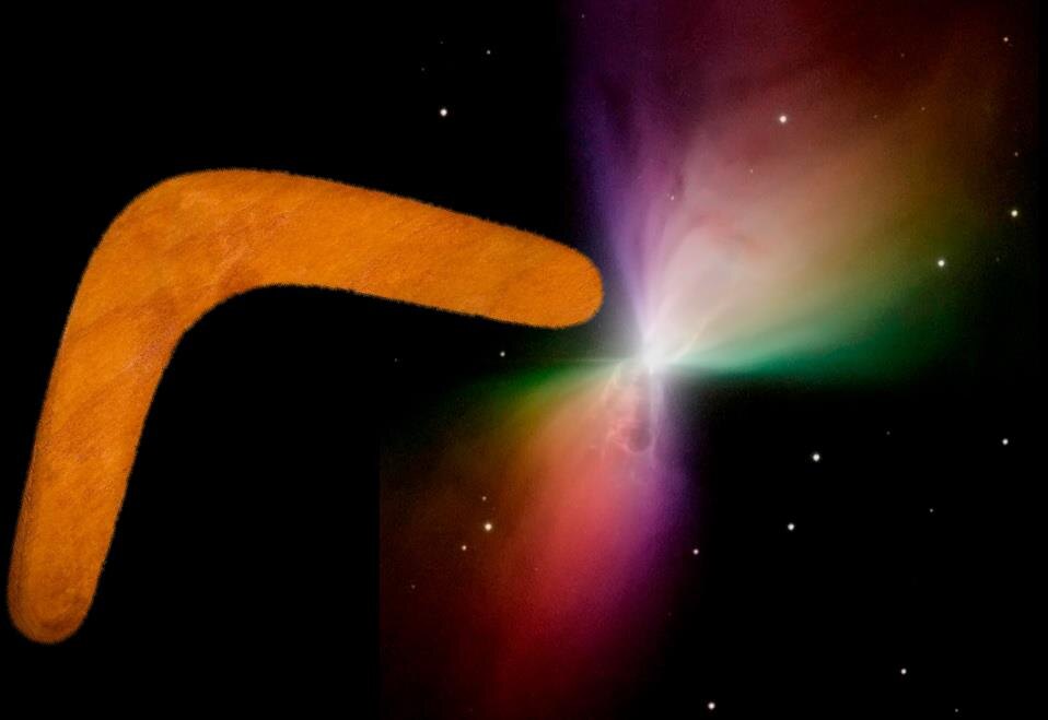 картинки для коллажа взяты в свободном доступе инета. Справа туманность Бумеранг. 