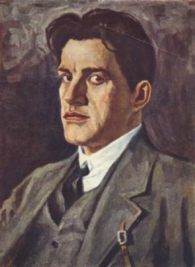 В.В. Маяковский. Портрет работы П. Келина. Взято отсюда: https://hrono.ru/biograf/bio_m/majakovski_vv.php