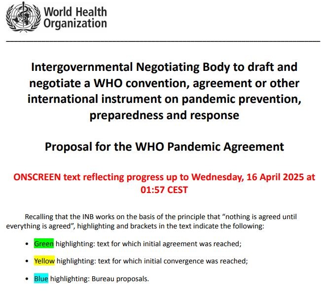 Пандемическое соглашение 16 апреля 2025 - Pandemic Agreement (INB Bureau Text, 16 April 2025)