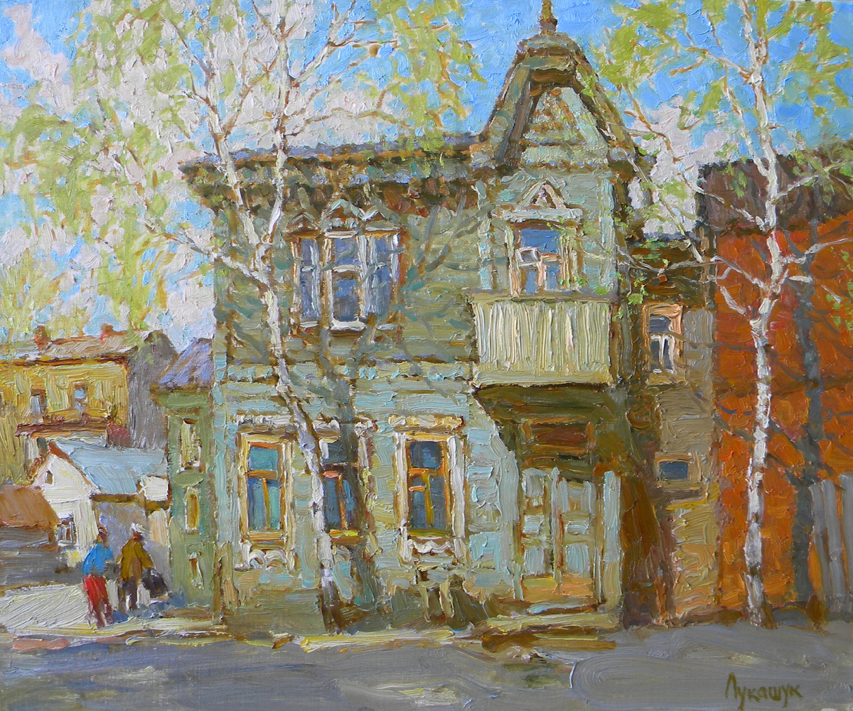 Николай Лукашук "Дворик на Льва Толстого" 2015 холст, масло 50х60