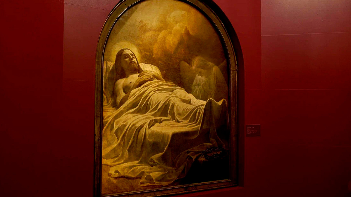 Карл Брюллов - Христос во гробе, 1845-1846 г.г. Фото с выставки «Великий Карл». Источник: https://clck.ru/3MBbkz