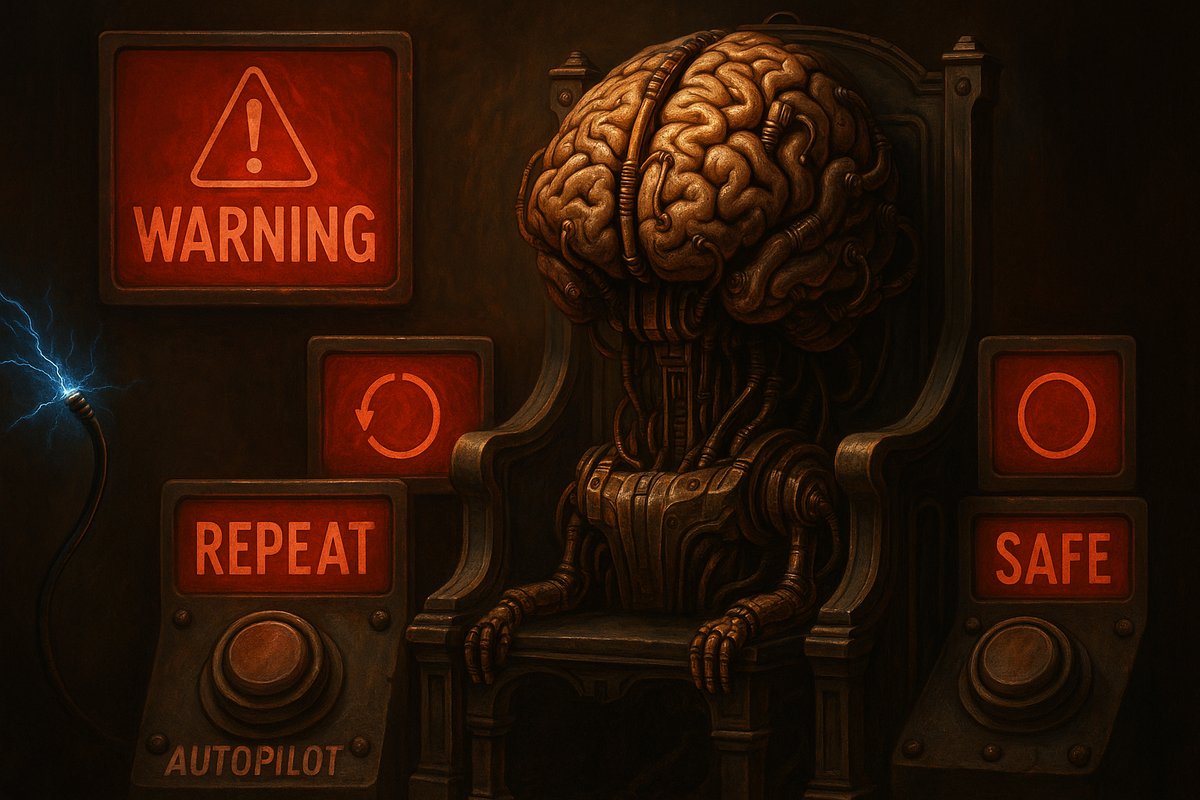 Он не ищет лучшее. Он жмёт на знакомое.