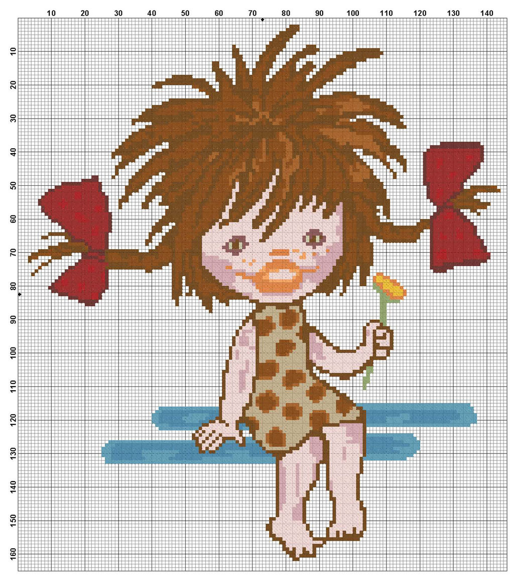 Размер 141 на 160 крестиков, цветов 17.