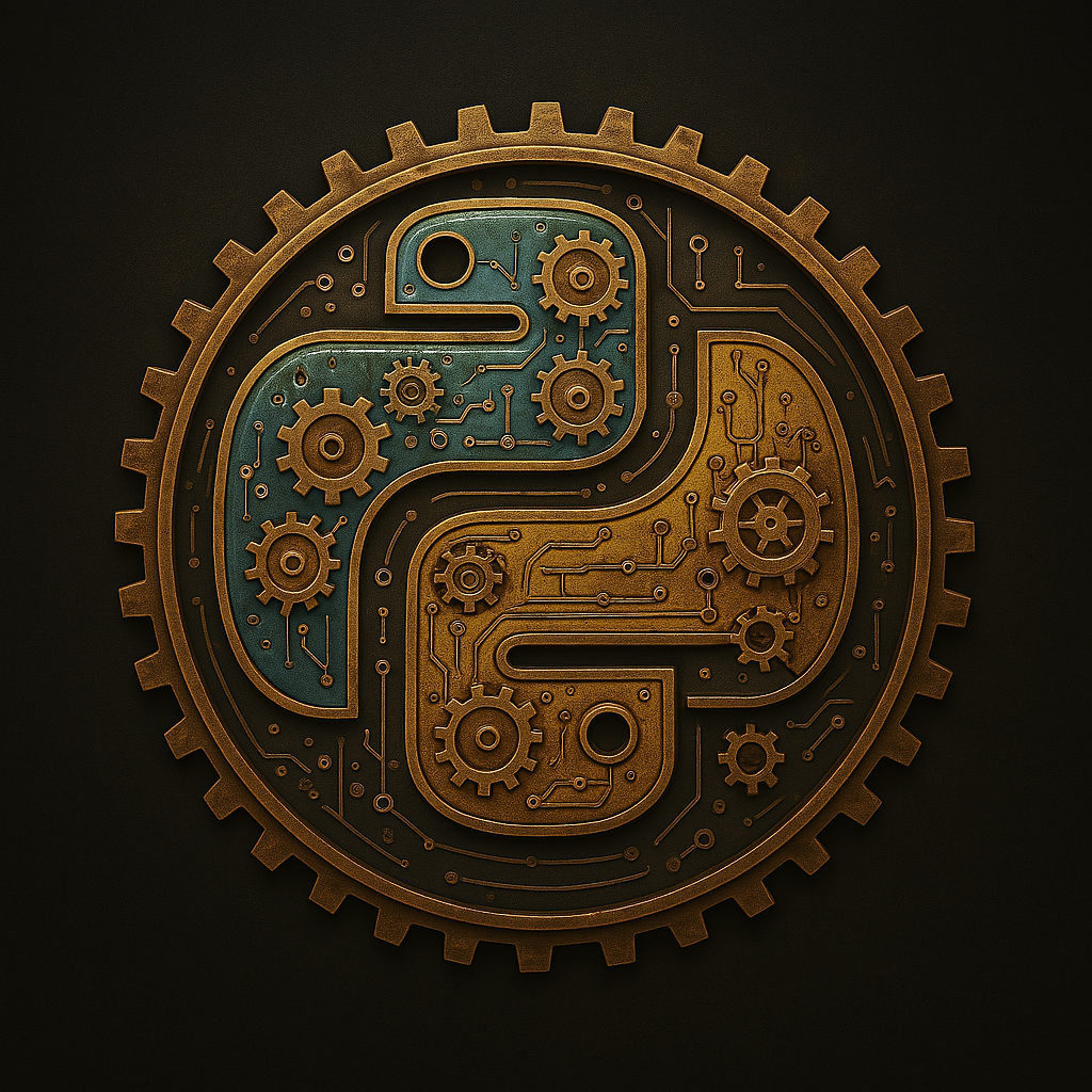 AI. Техно. Эмблема "Python"