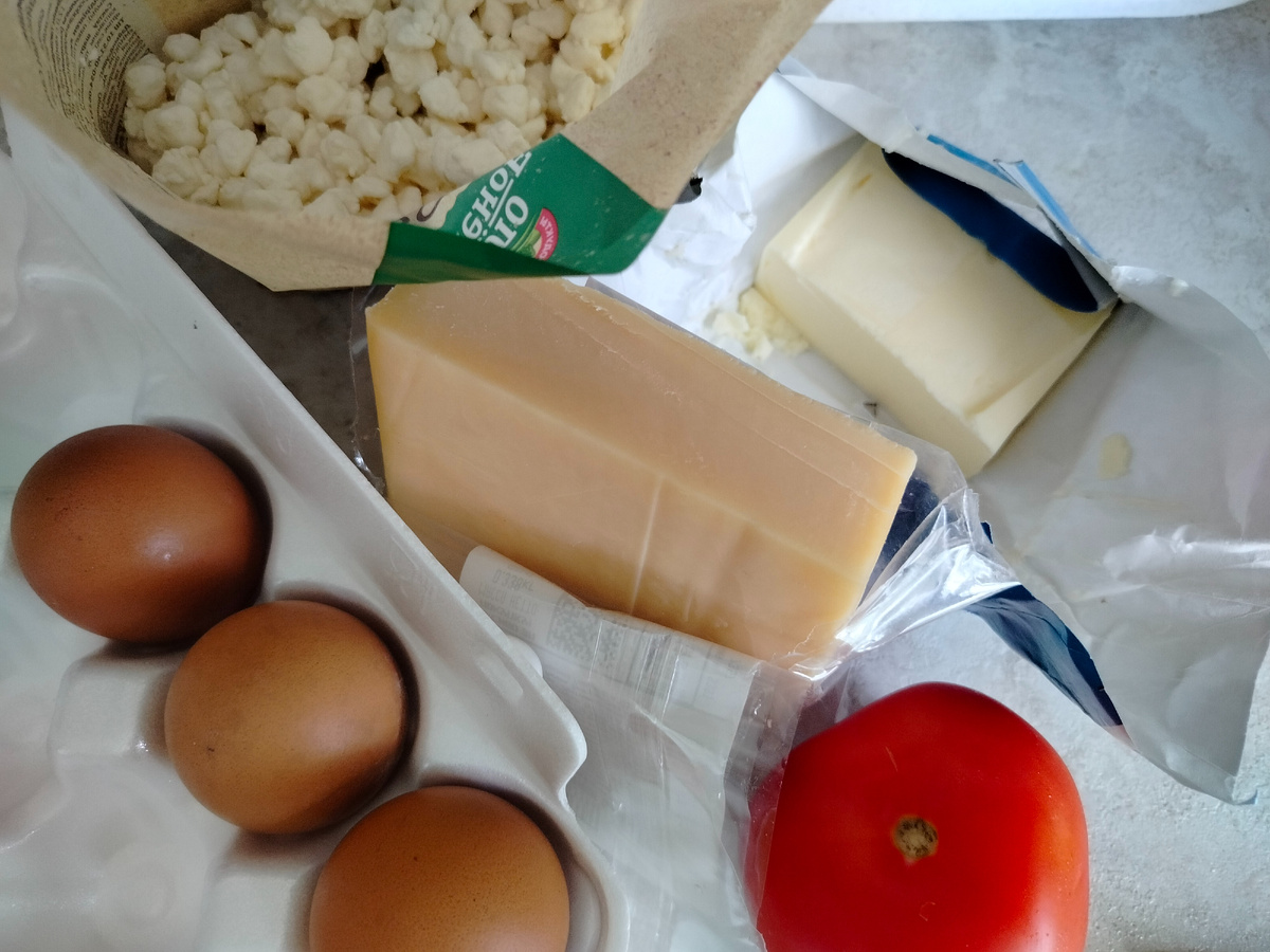 Ингредиенты для яичницы. Фото автора.