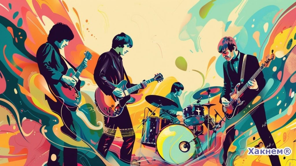 The Beatles в вихре цвета и звука.