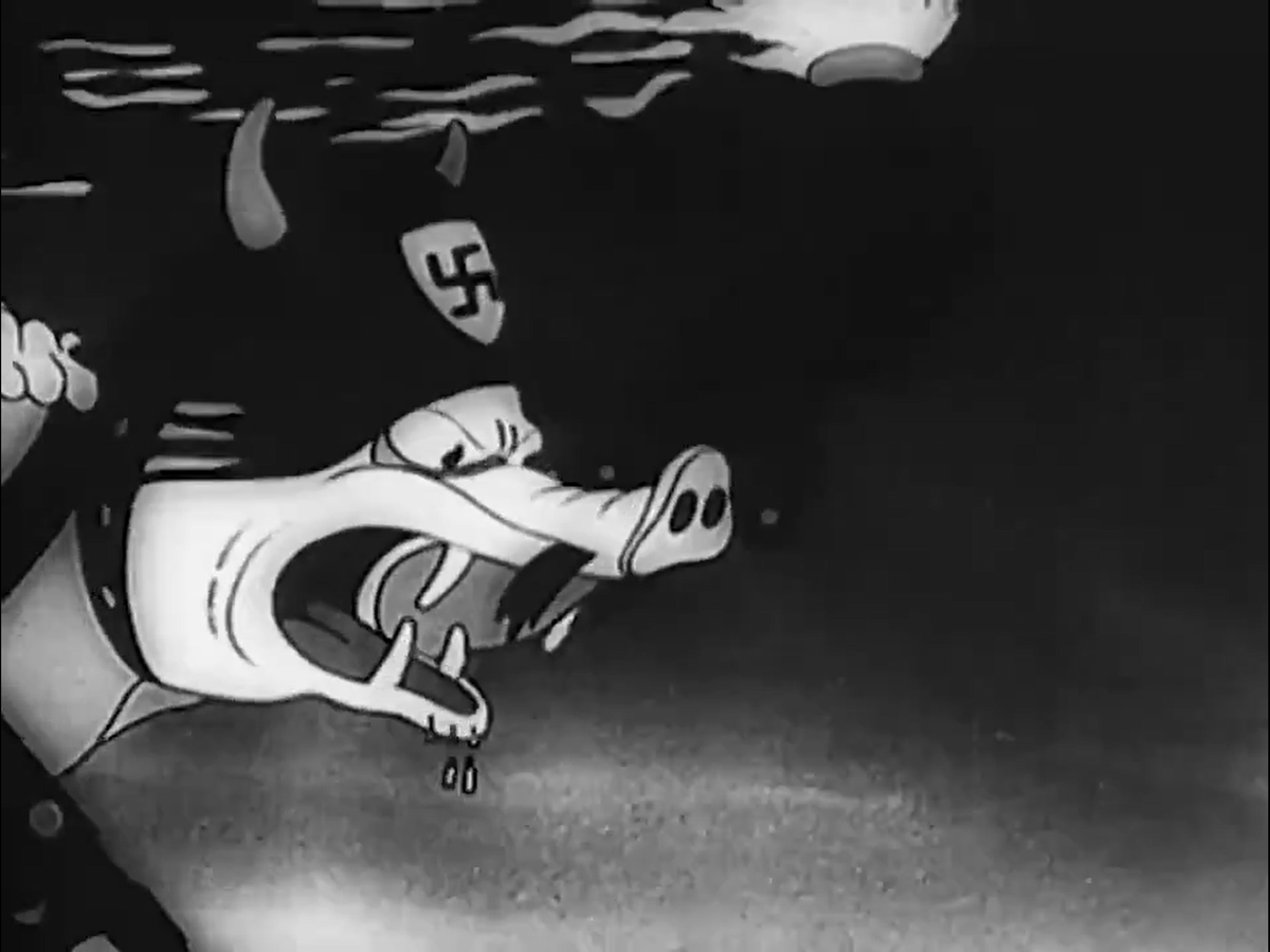 Кадр из мультфильма-плаката «Не топтать фашистскому сапогу нашей Родины». (1941 год)
