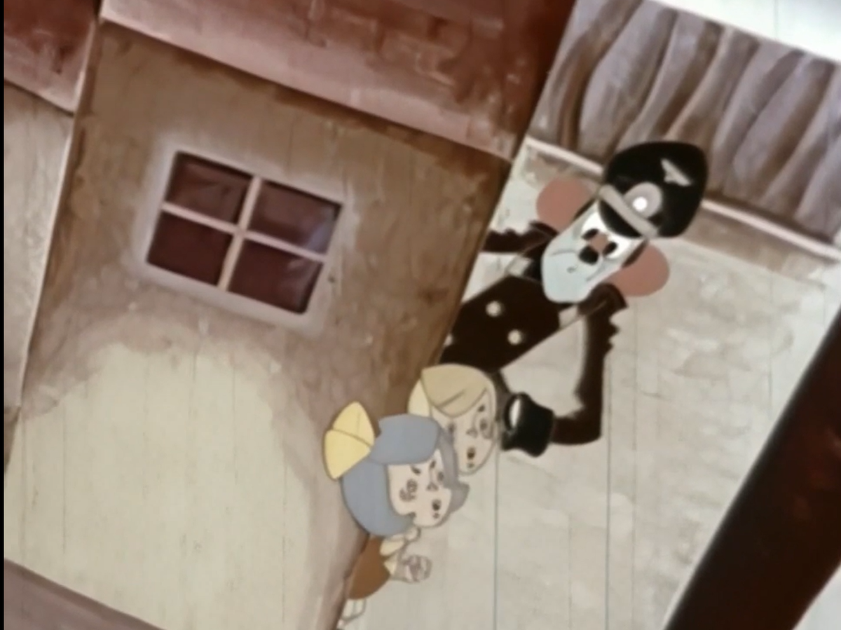 Кадр из мультфильма «Приключения красных галстуков». (1971 год)