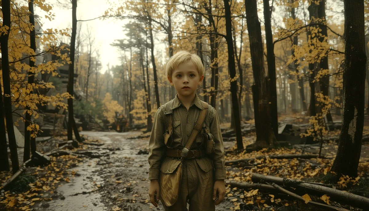 Мальчик вышел к людям.