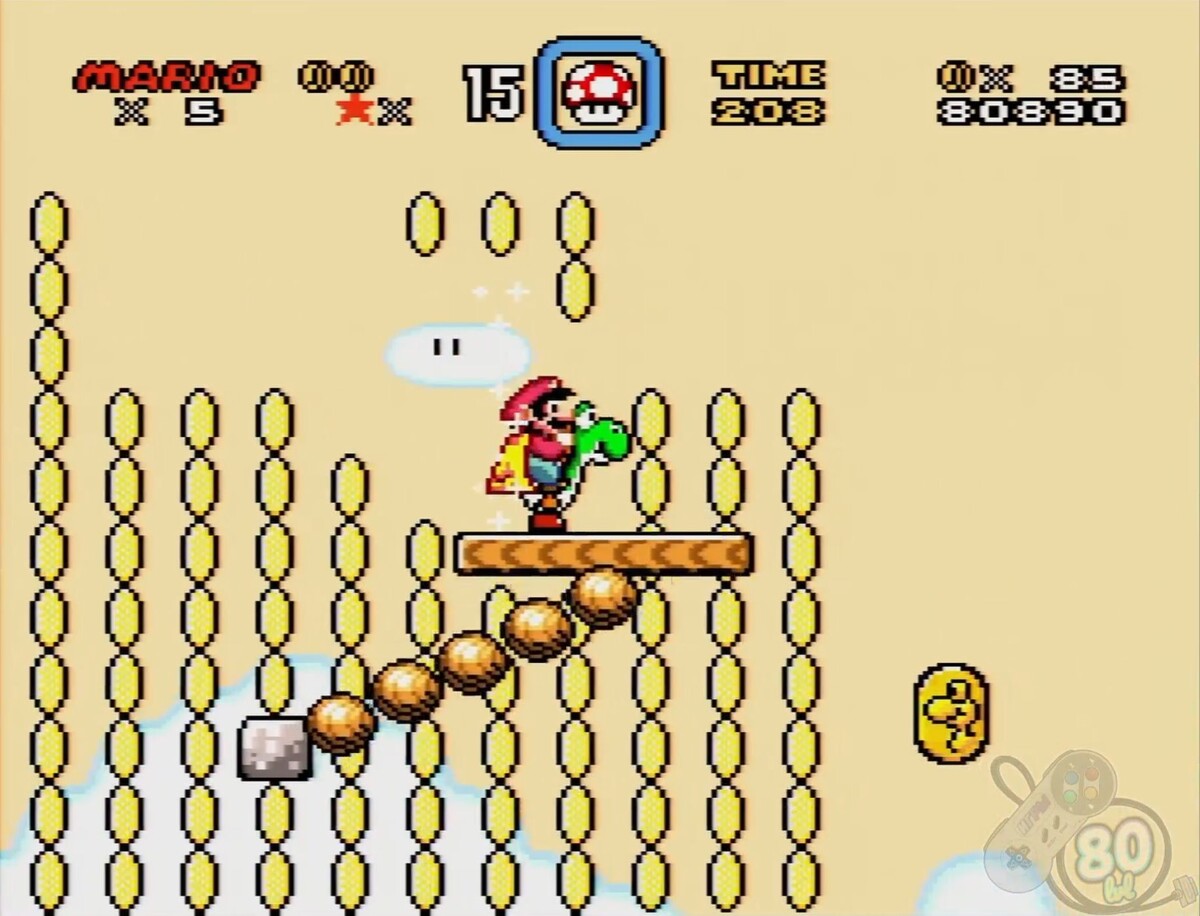 Super Mario World Super Nintendo собираем монетки