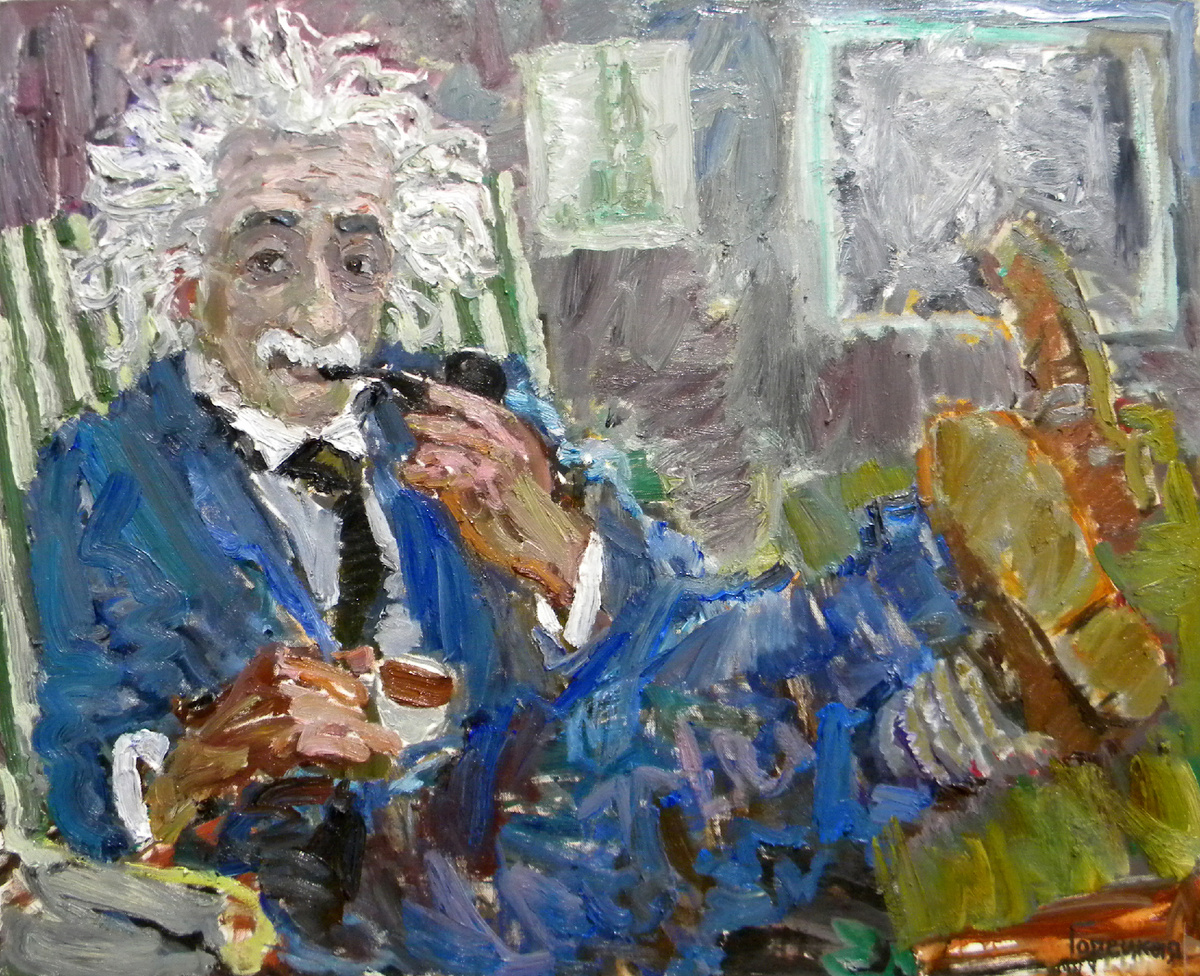 Полина Горецкая "Эйнштейн" 2019 холст, масло 80х100