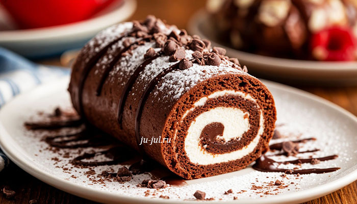 Рулет Баунти без выпечки