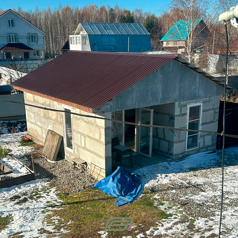 Баня из полистиролбетона. Строили в Заселье.