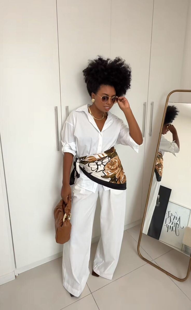 Платок на талии - тренд этого сезона