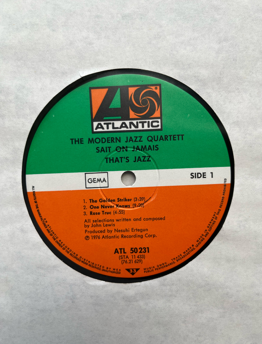 The Modern Jazz Quartet — "Sait On Jamais" side A