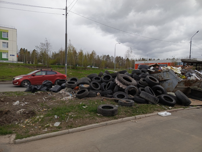    Родители в Петрозаводске по проезжей части водят детей в садик, огибая горы мусорапаблик «Подслушано в ПТЗ | Петрозаводск»