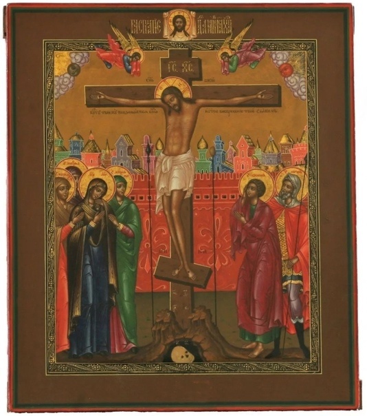 Образ Распятия Господа нашего Иисуса Христа с предстоящими у Креста. Иллюстрация из сети