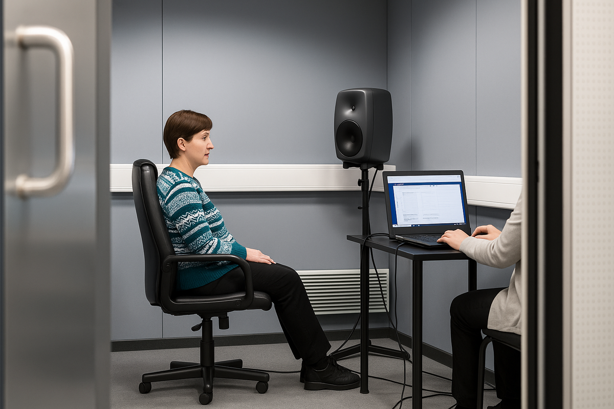 Проверка слуха в свободном звуковом поле проводится с использованием колонок