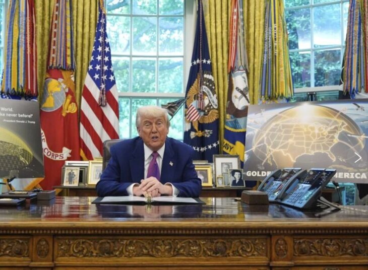     Президент Трамп заявляет о создании "Золотого купола". Источник: apnews.com.