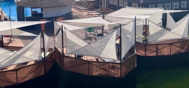 Затеняющая сетка белая и бежевая