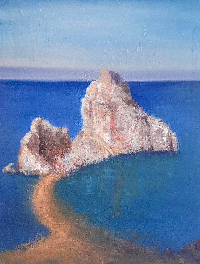 «Открытая книга — Байкал». Масло, холст 40х50 см, 2023 год