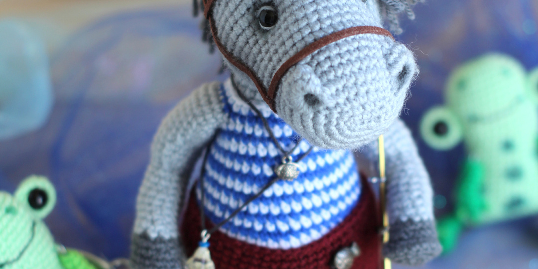 Мастер-класс по вязанию Лошадка-рыбак