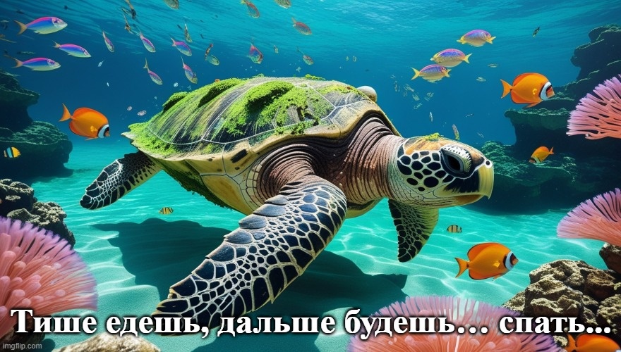 Плывущая черепаха...