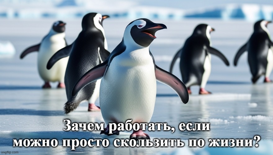 Пингвины на коньках...