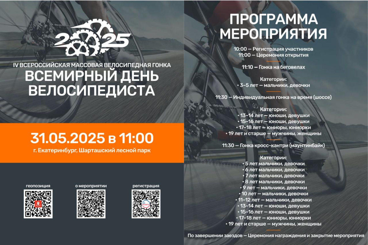    Афиша массовой гонки: Федерация велосипедного спорта Свердловской области
