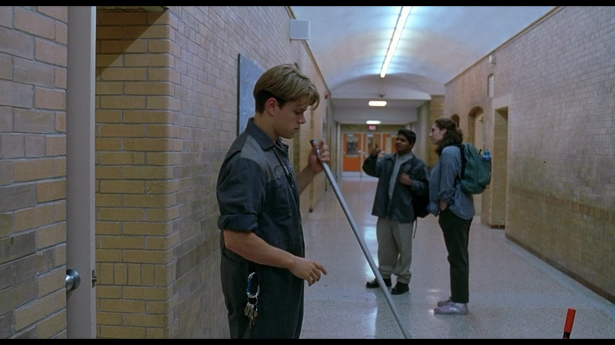 Уилл Хантинг работает уборщиком в MIT (Массачусетский технологический институт)