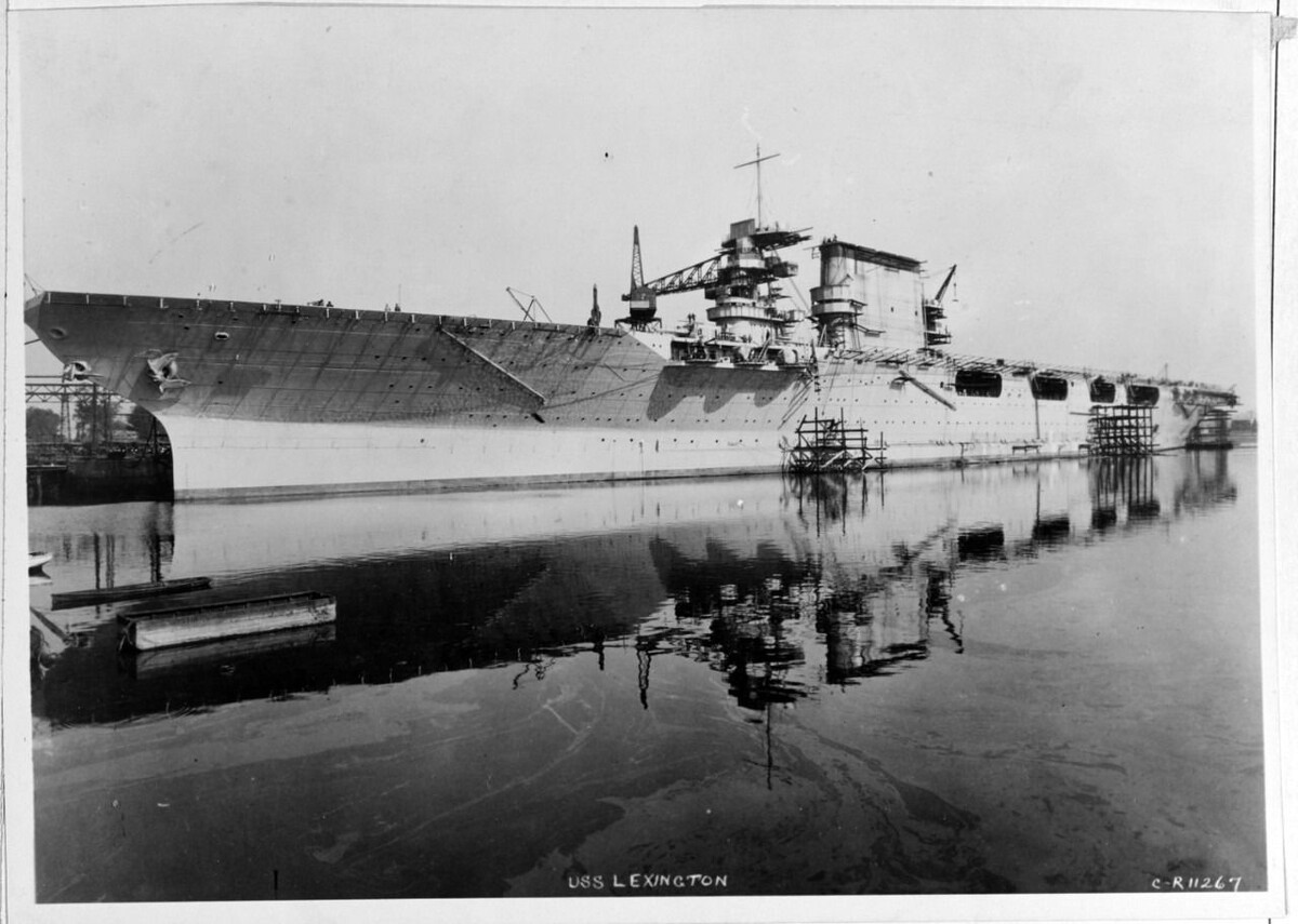 будущий авианосец "Лексингтон"