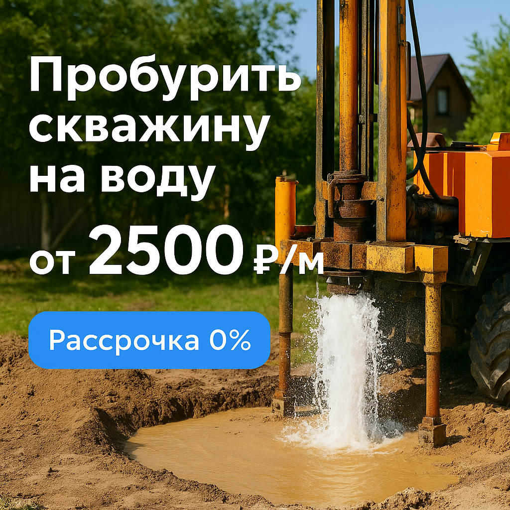 Пробурить скважину в рассрочку, от 2500 рублей за местр, в Воронеже.
