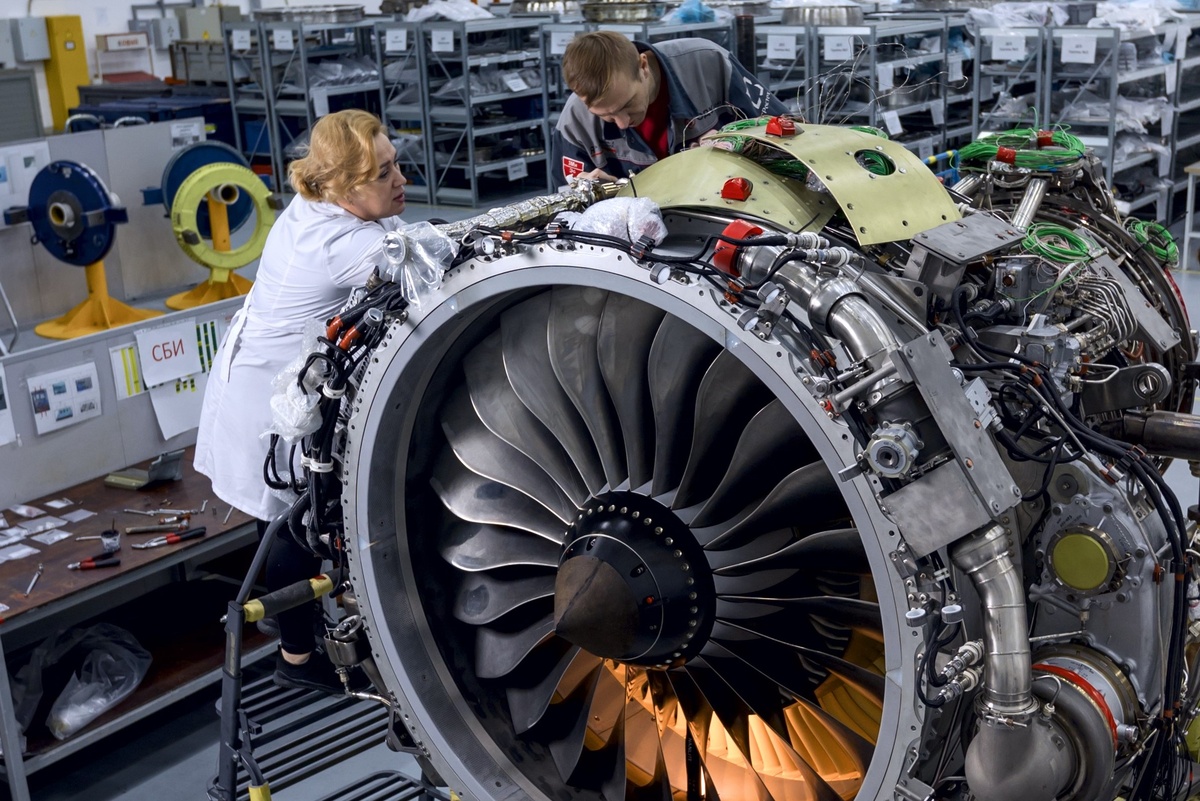 Авиационный двигатель ПД-8 в цехе предпряития ОДК-Сатурн © ОДК