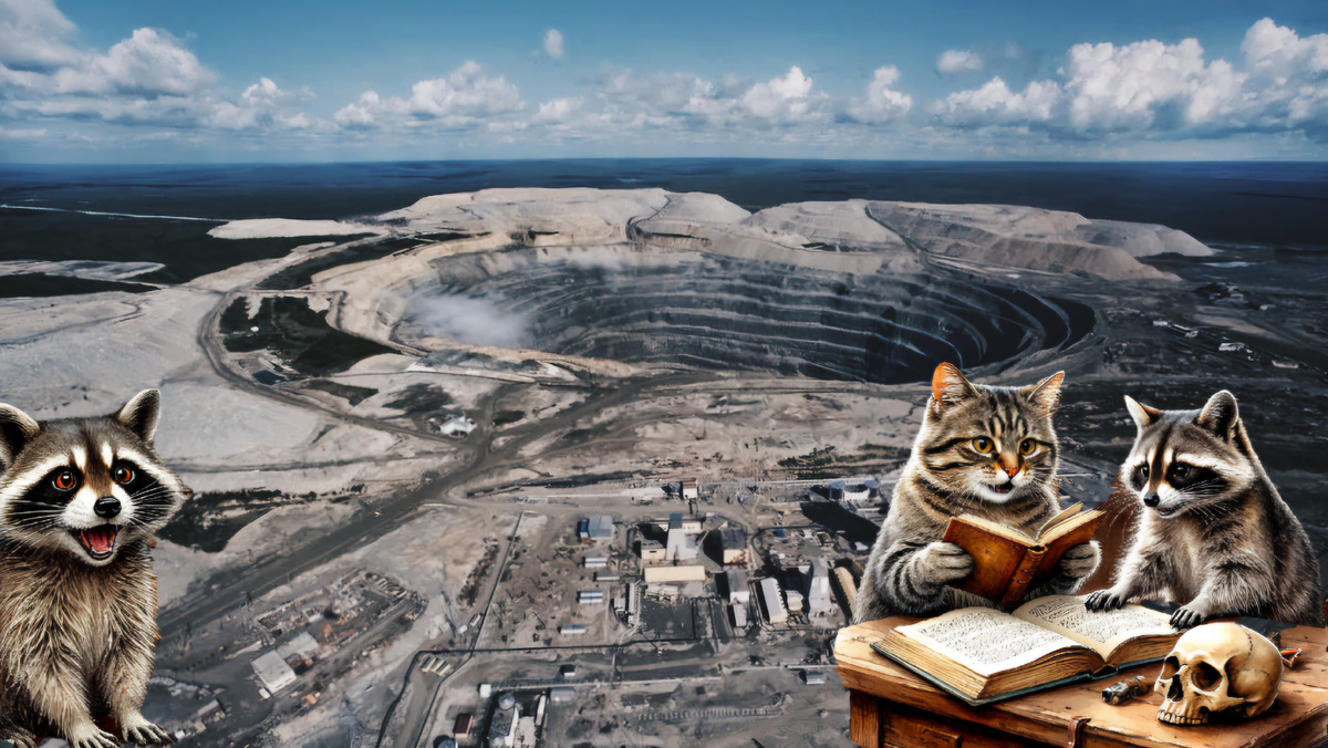 На фото: карьер "Удачный", Северная Якутия. Кимберлитовая трубка "Удачная" считается самым богатым месторождением алмазов в северном полушарии, и самым большим в мире. "Удачный" на уровне верхнего горизонта достигает размеров 1600×2000 метров, а в глубину уходит на  640 метров. 