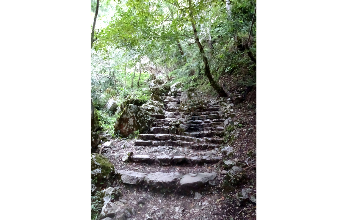 Лестница в скалах к пещере святого Симона Кананита (Зилота), Новый Афон, Абхазия