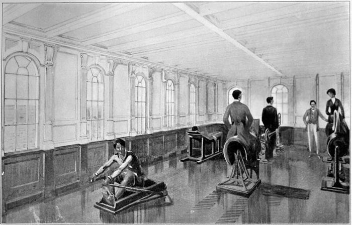 Спортивный зал «Титаника», оснащенный новейшими тренажерами