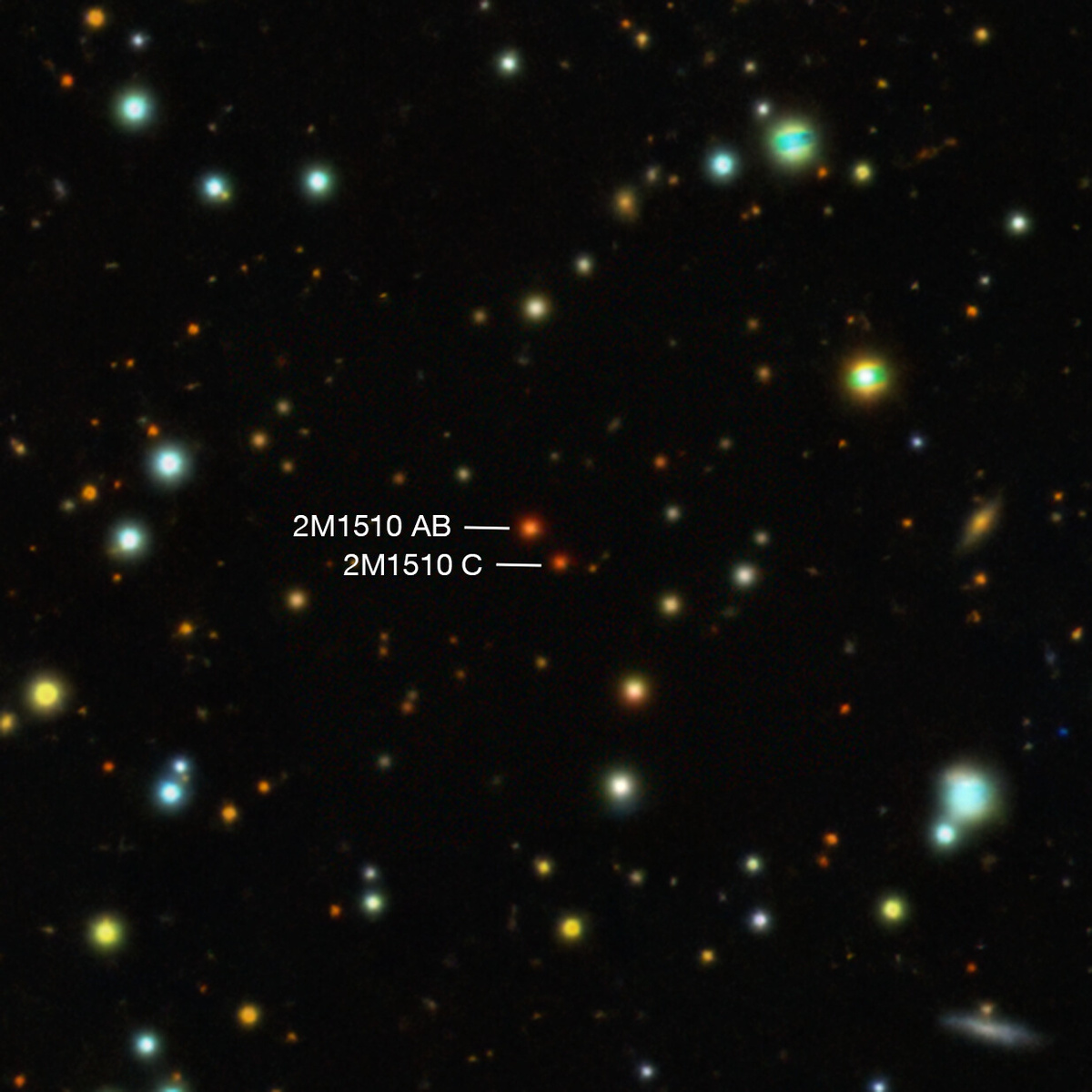 Оптический снимок 2M1510 AB из обзора DESI.