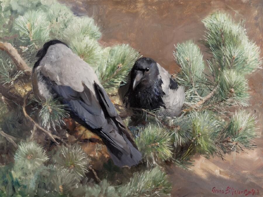     Бруно Лильефорс, «Вороны», 1891 г., общественное достояние