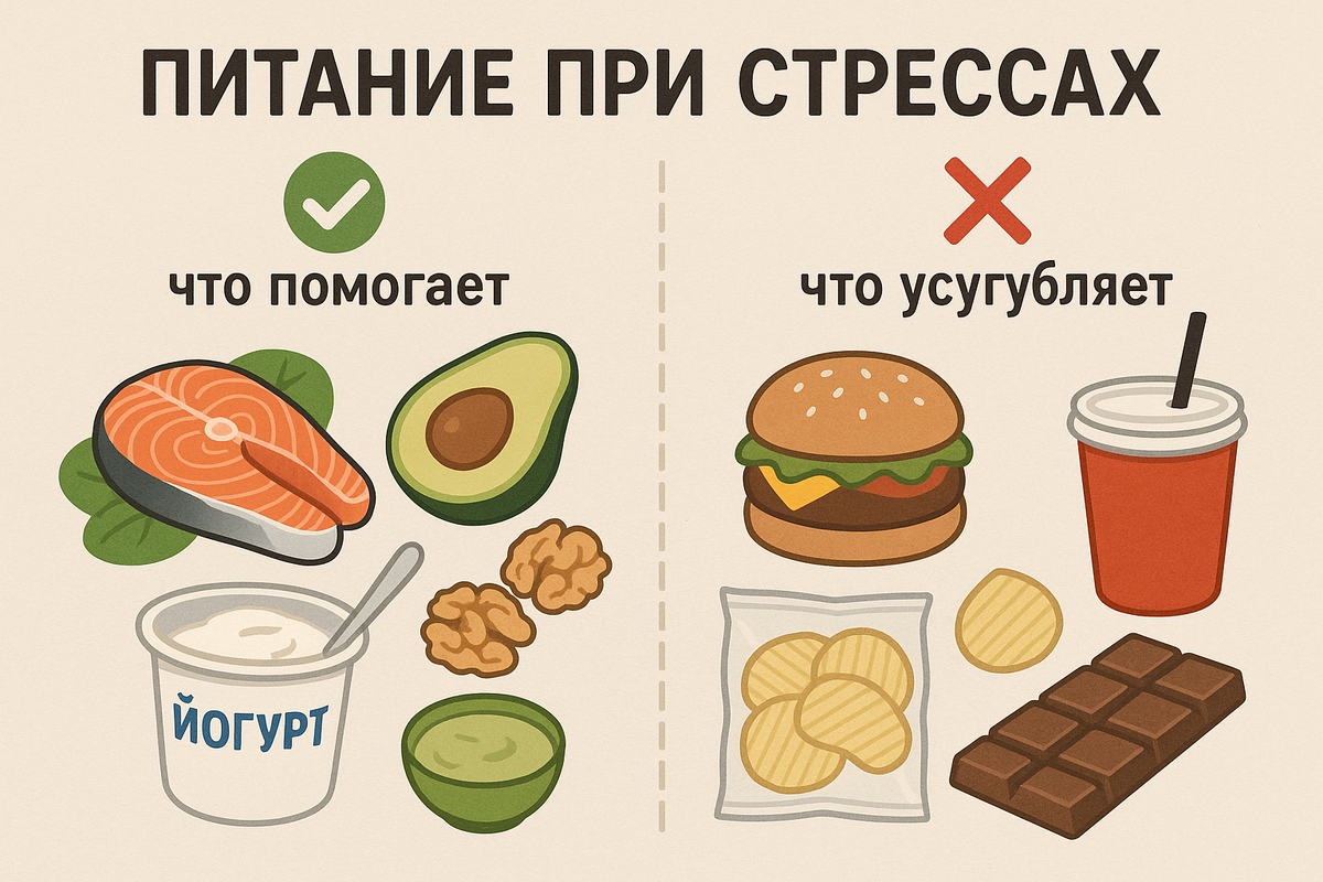 Питание при стрессах: что помогает, а что усугубляет  