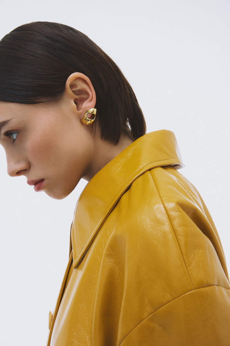 Серебряные серьги-чехлы gold