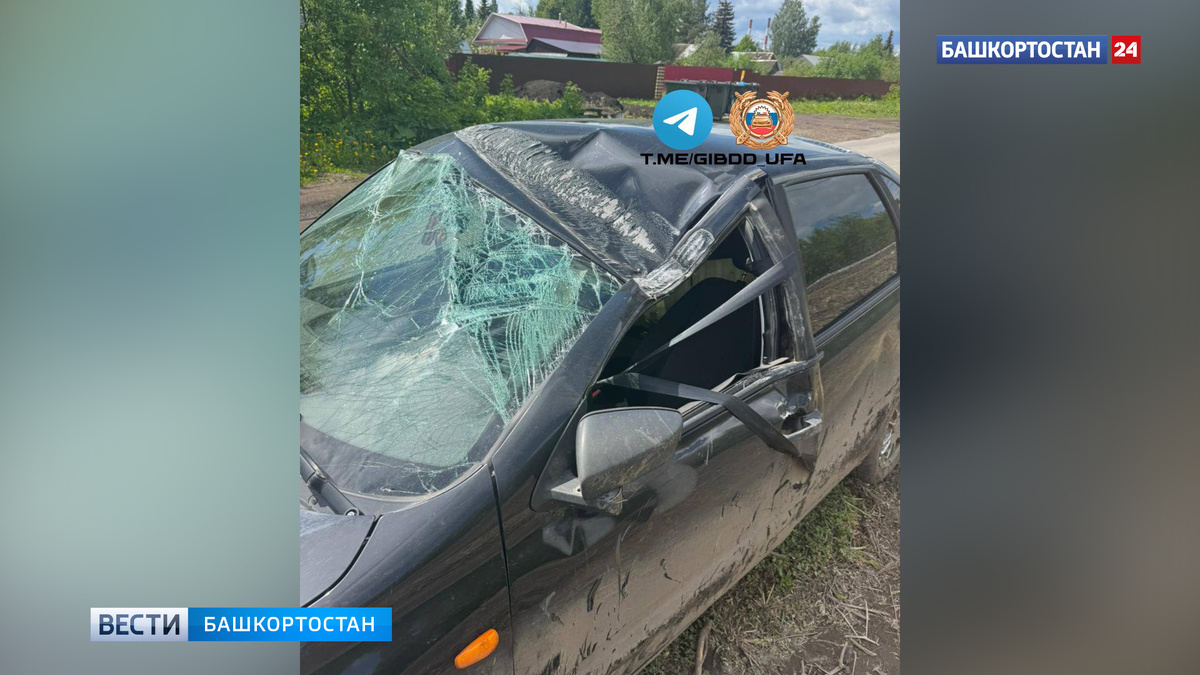    Перевернулся и врезался в столб: в Уфе в ДТП пострадал водитель «Лады»