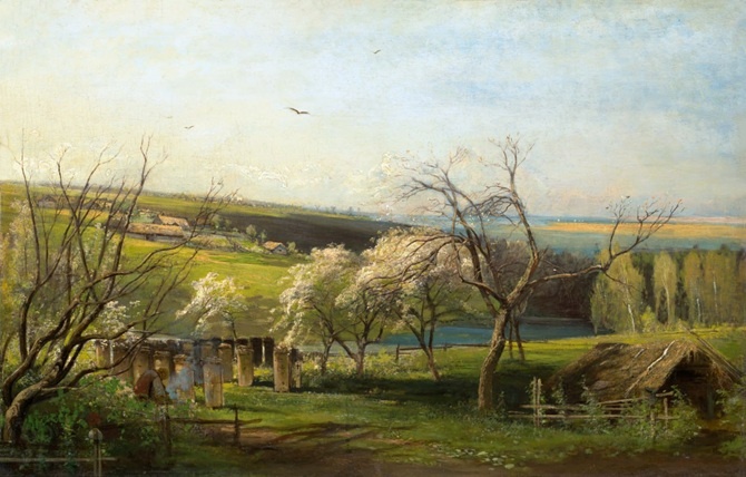 Алексей Кондратьевич Саврасов. Сельский вид. 1867. Холст, масло. 64 x 100. Государственная Третьяковская галерея