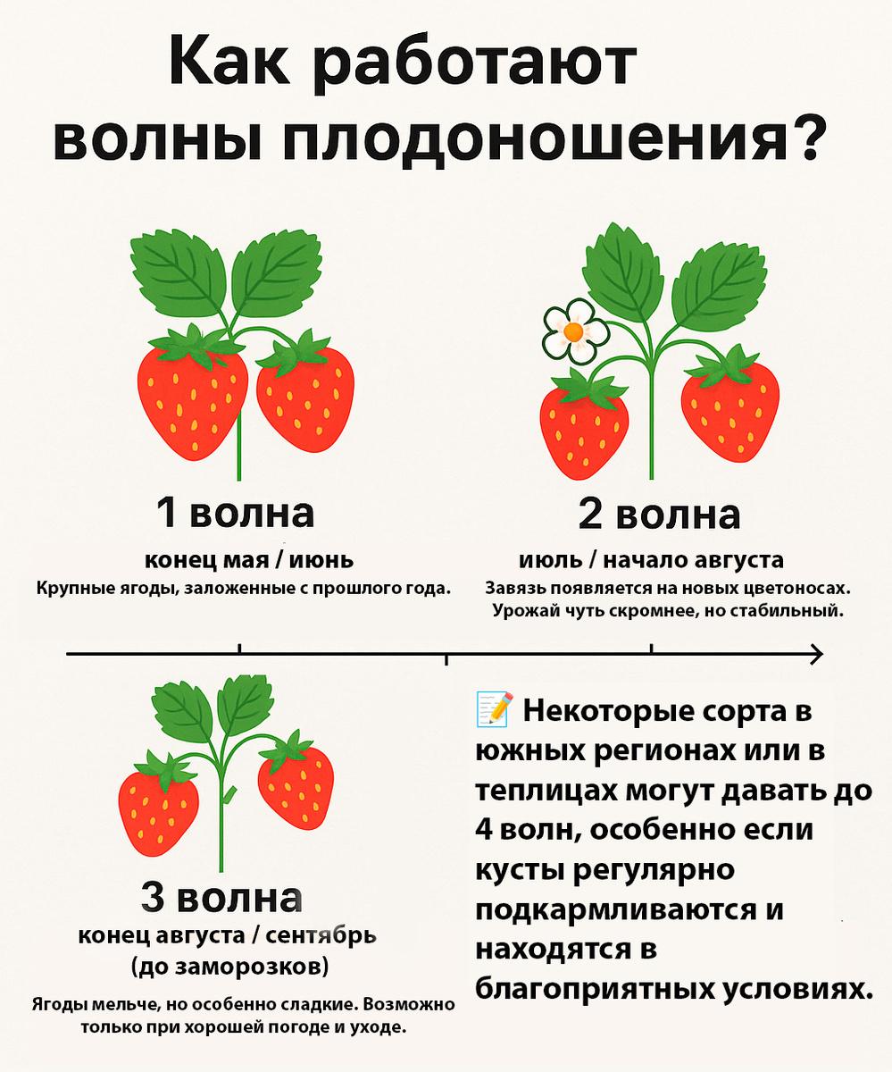 волны плодоношения у клубники