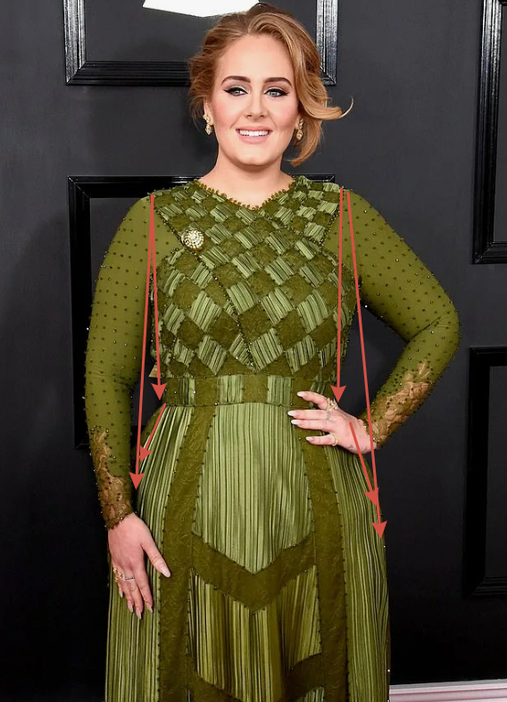 Адель - рост 176 см (выше среднего).