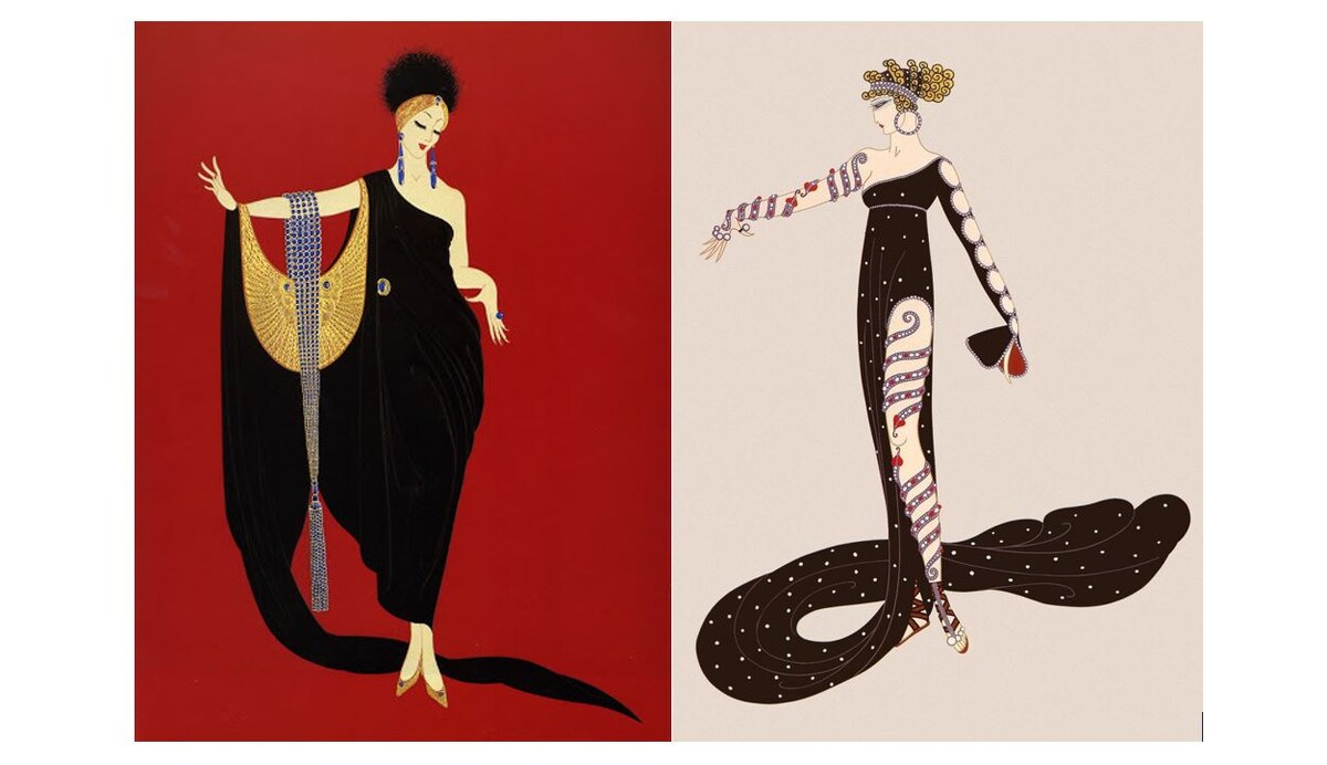 Роман Петрович Тыртов (Эрте) фэшн-иллюстрации ар-деко