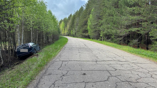    В Котельничском районе водитель «Форд Фокуса» съехал с дороги и получил травмы