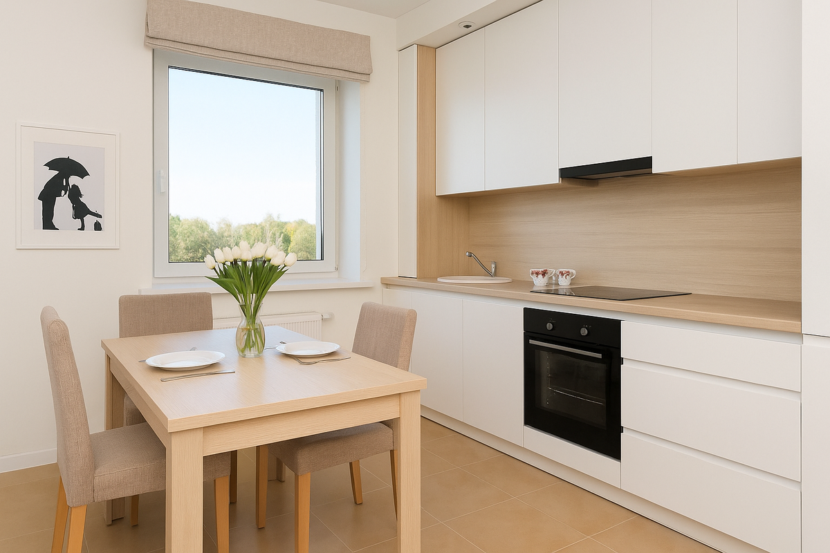 Белая кухня на заказ с гладкими фасадами Красивая Мебель Псков, Советская,60