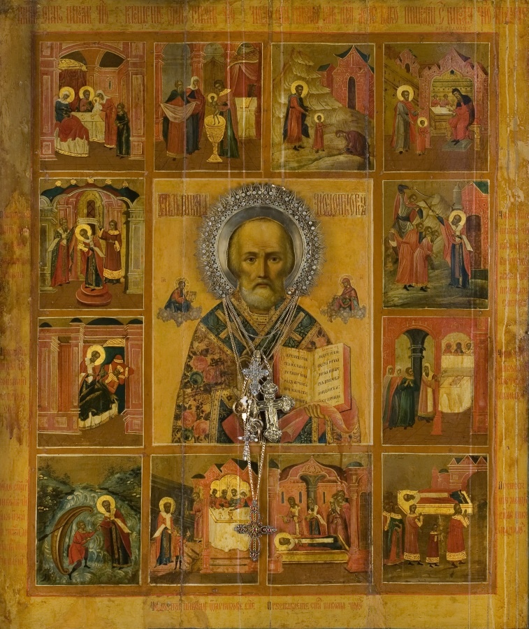 Икона святителя Николая Чудотворца с житием. Иллюстрация из сети