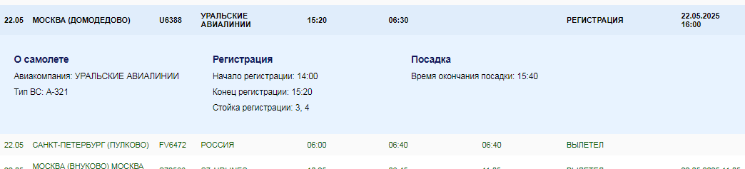    Фото: скрин онлайн-табло Омского аэропорта